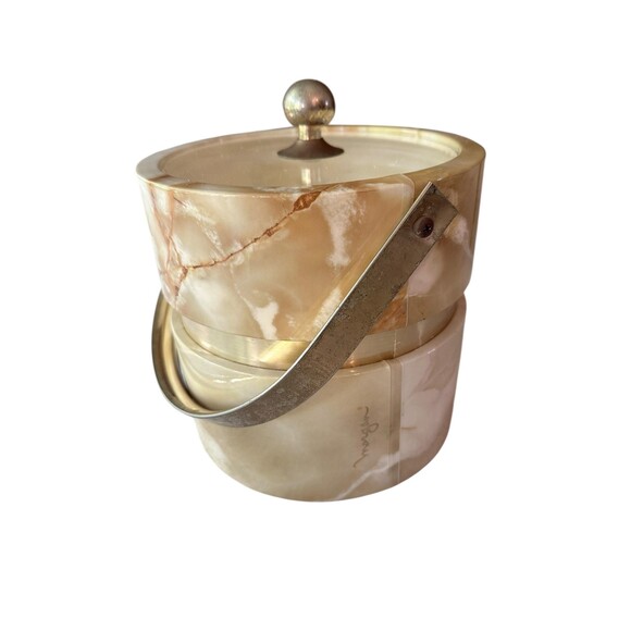 MCM Faux Marble Morgan &Co Ice Bucket | Vintage Bucket Brigade Barware - Picture 2 of 7